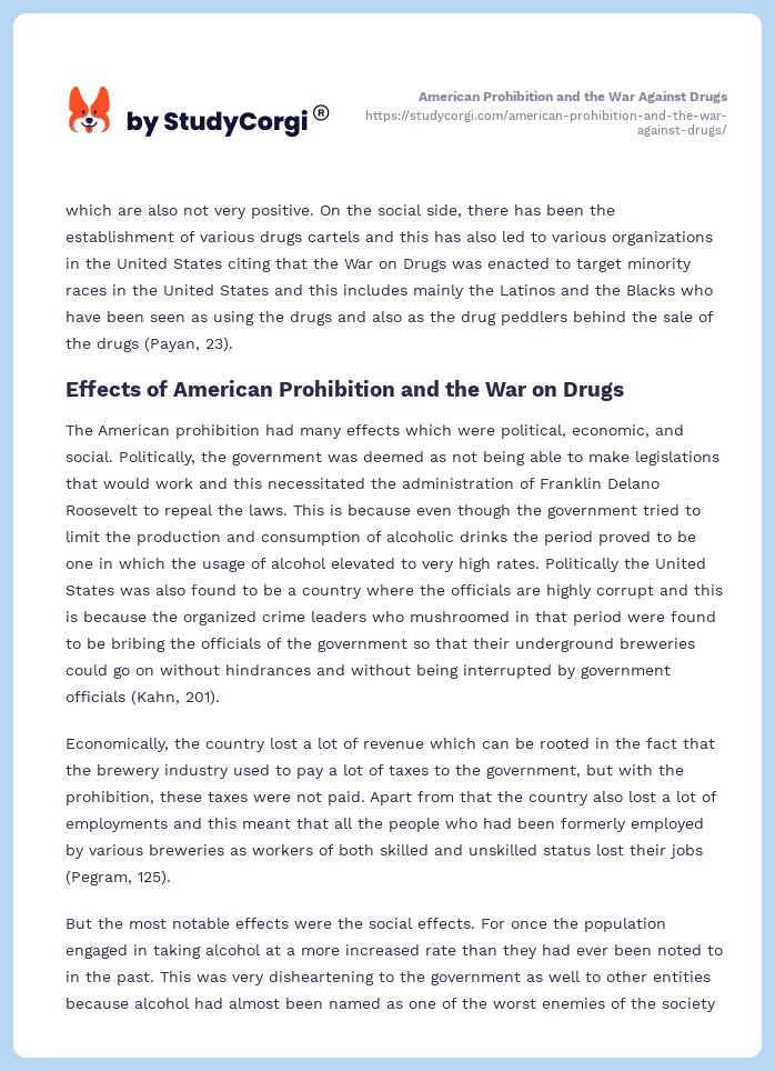 American Prohibition and the War Against Drugs. Page 2