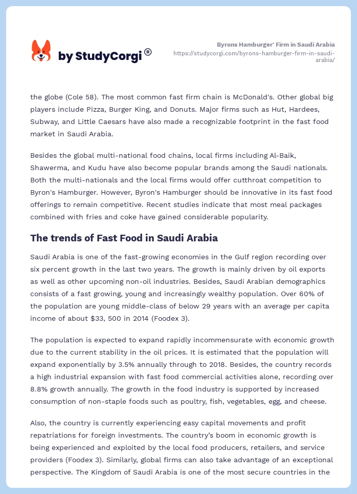 Byrons Hamburger' Firm in Saudi Arabia. Page 2