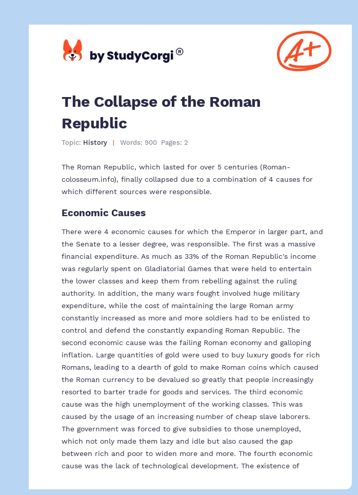 The Collapse of the Roman Republic. Page 1