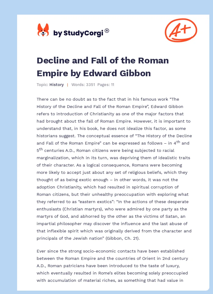 Decline and Fall of the Roman Empire by Edward Gibbon. Page 1