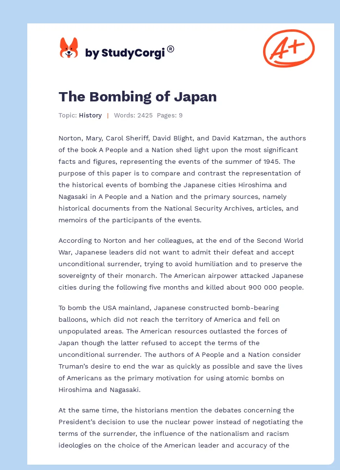 The Bombing of Japan. Page 1
