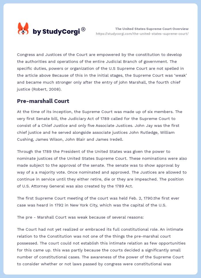 The United States Supreme Court Overview. Page 2