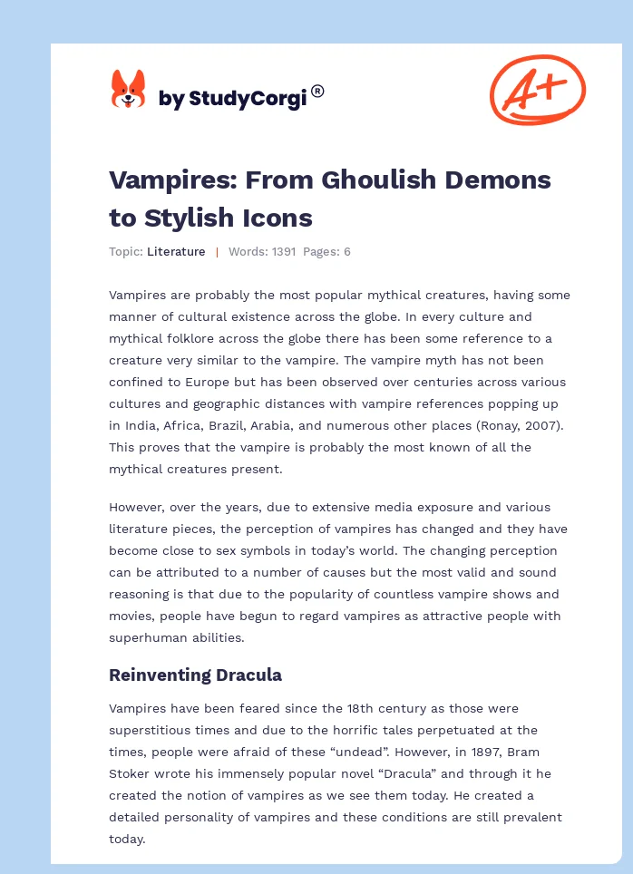 Vampires: From Ghoulish Demons to Stylish Icons. Page 1