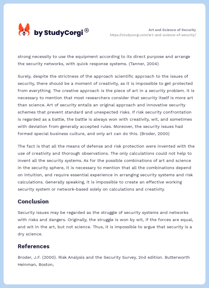 Art and Science of Security. Page 2
