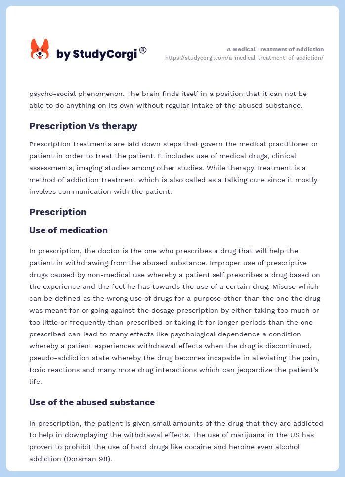 A Medical Treatment of Addiction. Page 2