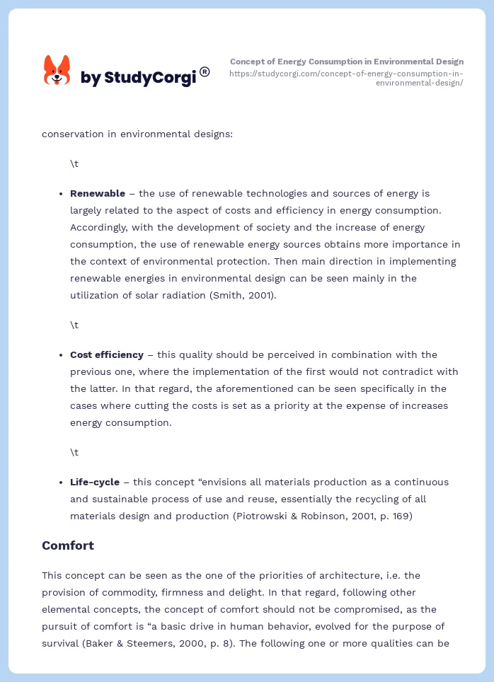 Concept of Energy Consumption in Environmental Design. Page 2
