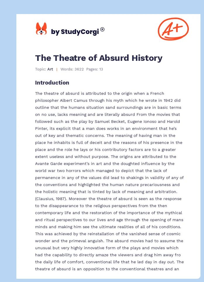 The Theatre of Absurd History. Page 1