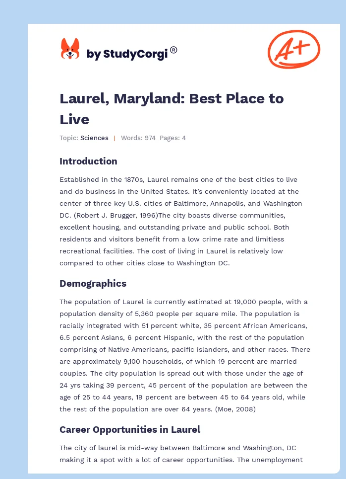 Laurel, Maryland: Best Place to Live. Page 1