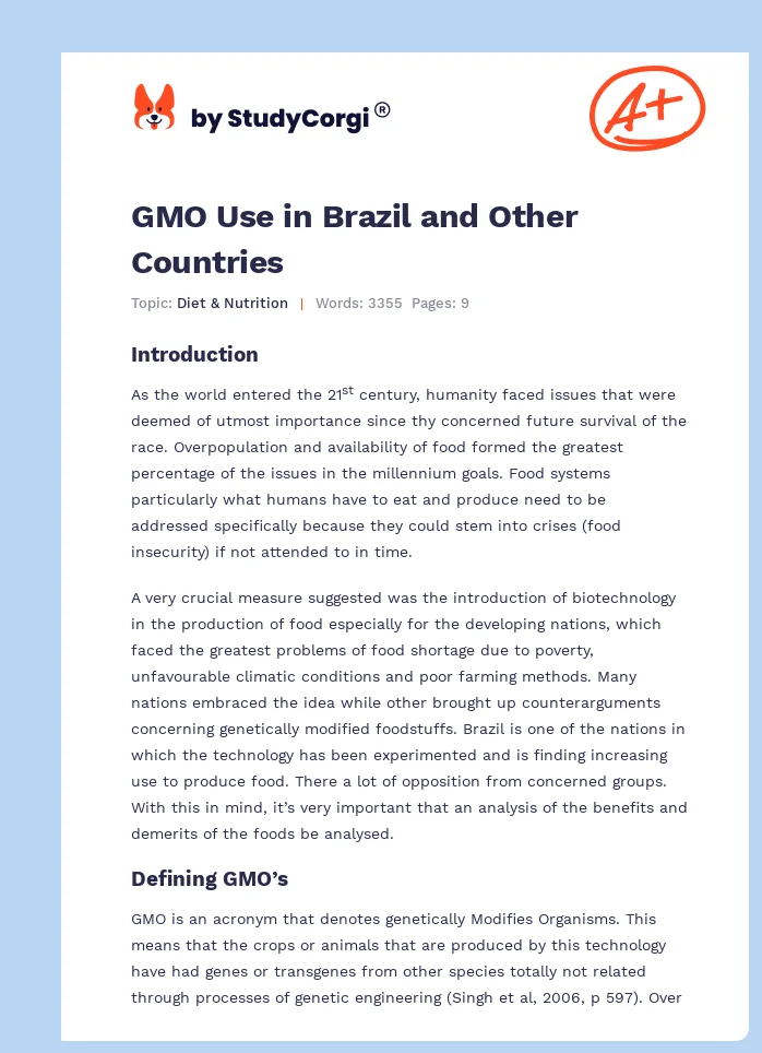 GMO Use in Brazil and Other Countries. Page 1