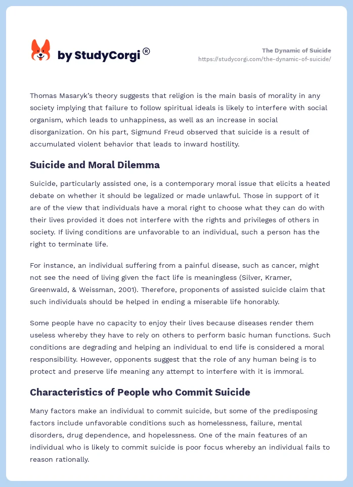 The Dynamic of Suicide. Page 2