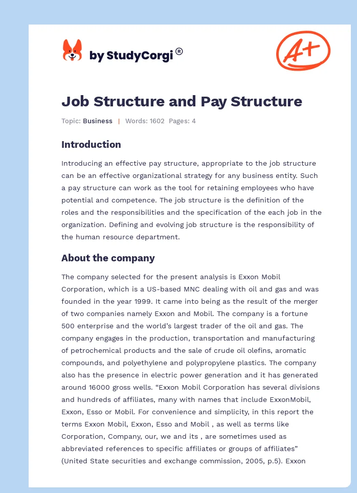 Job Structure and Pay Structure. Page 1
