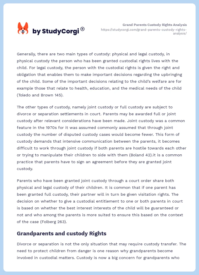 Grand Parents Custody Rights Analysis. Page 2