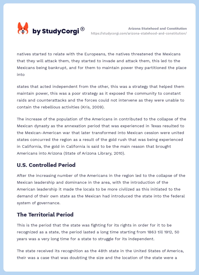 Arizona Statehood and Constitution. Page 2