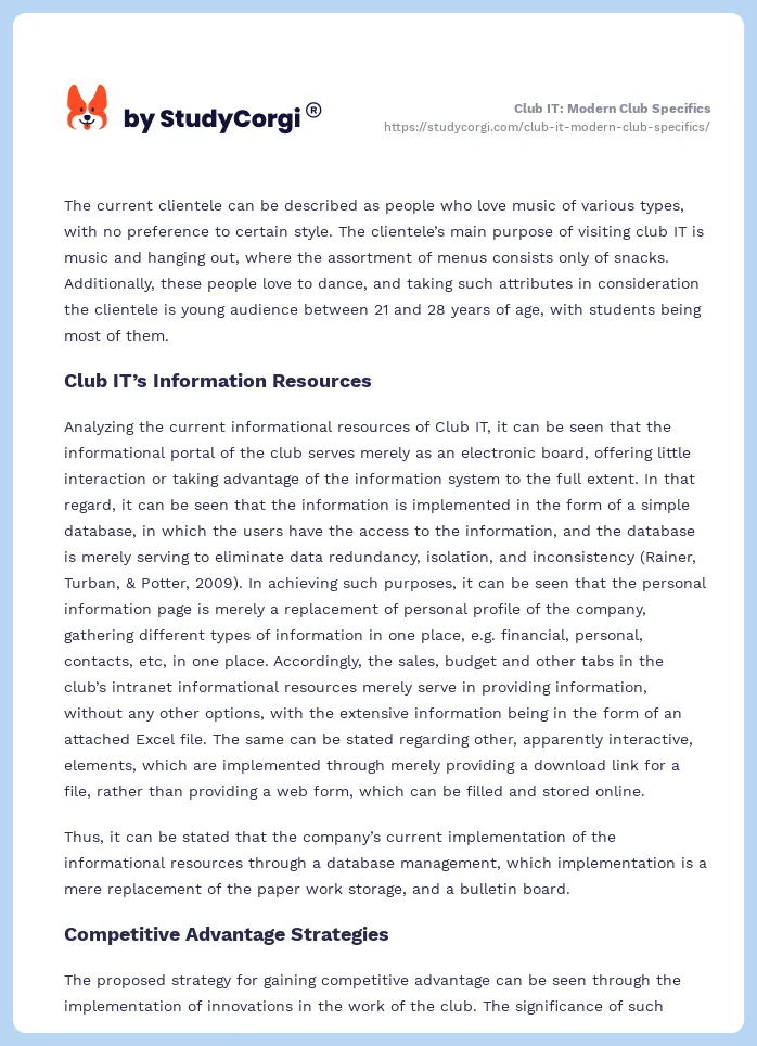 Club IT: Modern Club Specifics. Page 2