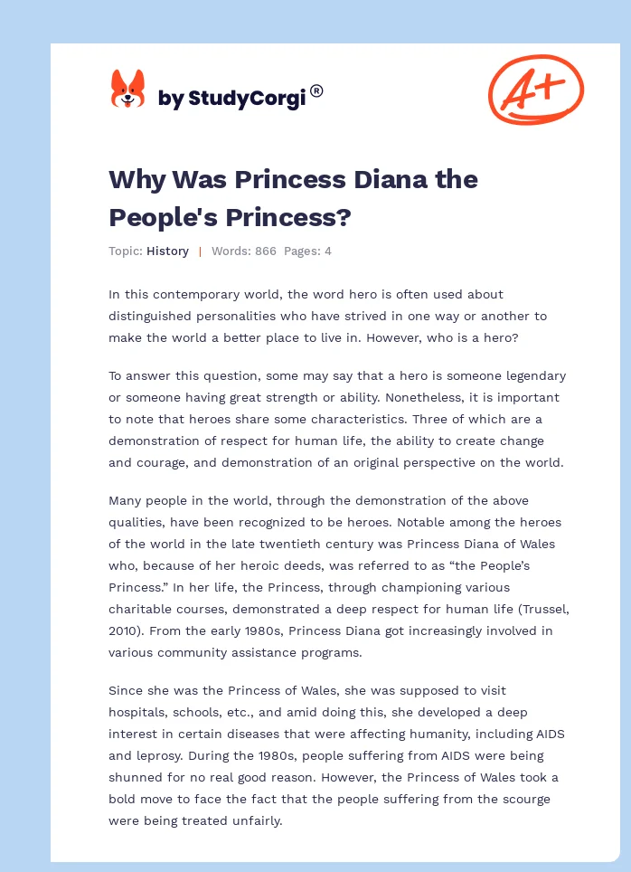 Why Was Princess Diana the People's Princess?. Page 1