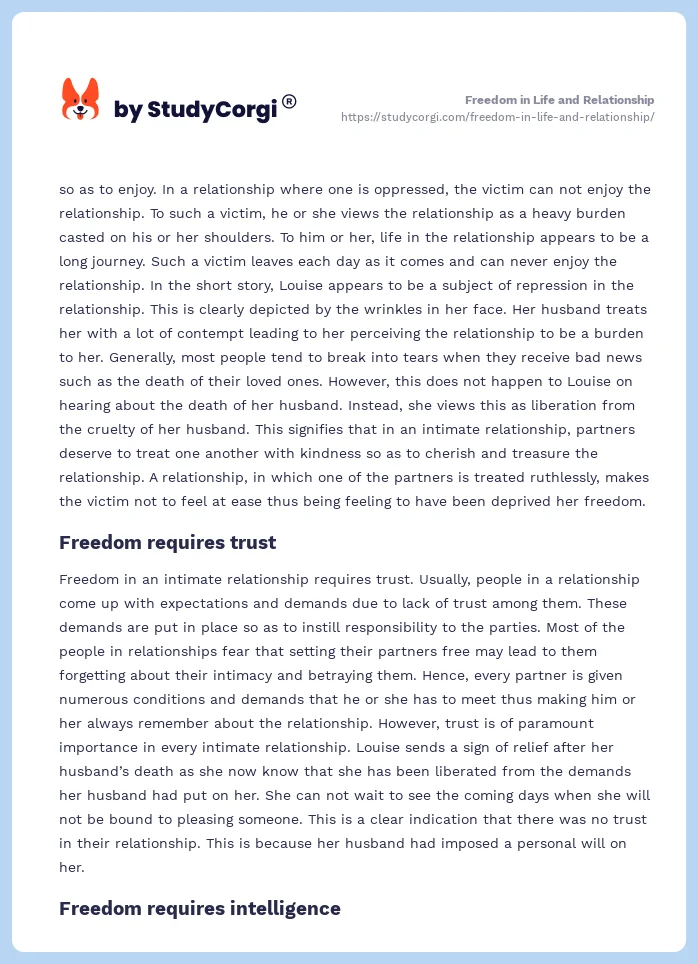 Freedom in Life and Relationship. Page 2