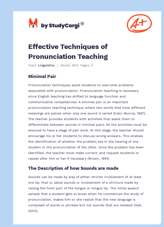 Effective Techniques of Pronunciation Teaching. Page 1