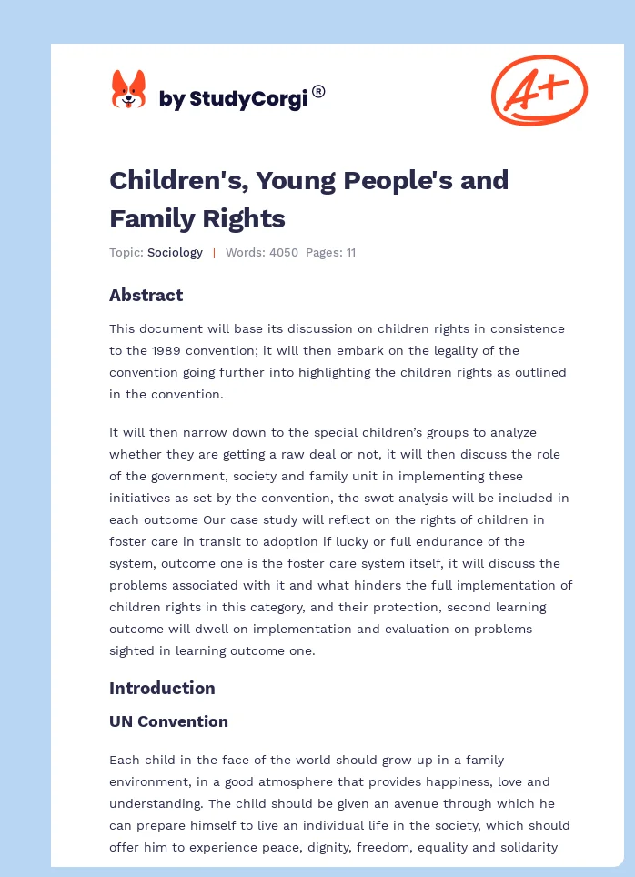 Children's, Young People's and Family Rights. Page 1