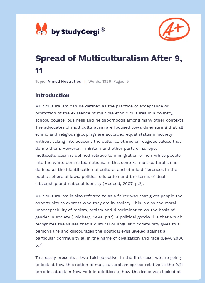 Spread of Multiculturalism After 9, 11. Page 1