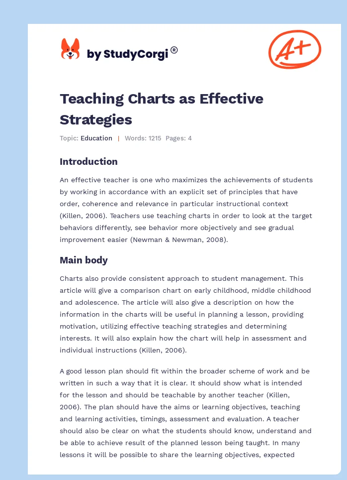 Teaching Charts as Effective Strategies. Page 1