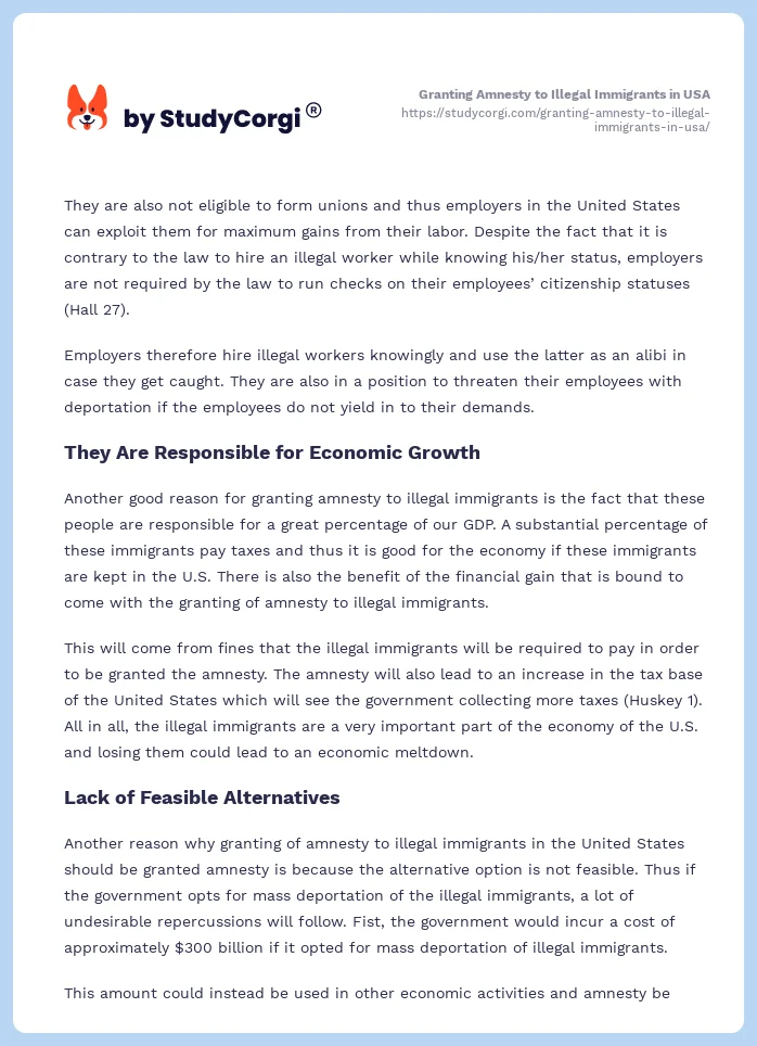 Granting Amnesty to Illegal Immigrants in USA. Page 2
