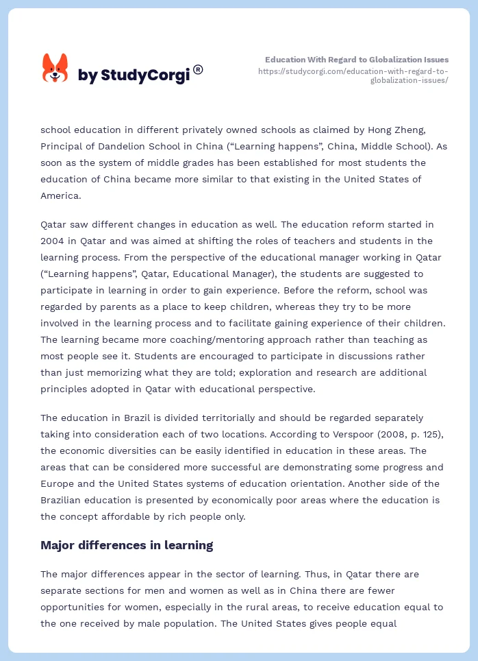 Education With Regard to Globalization Issues. Page 2
