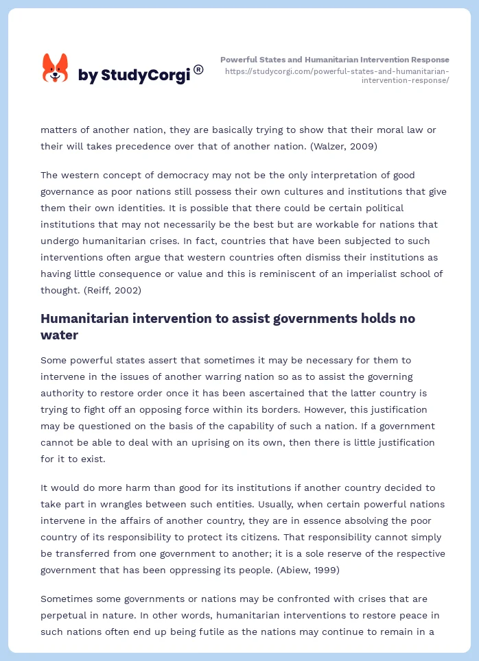 Powerful States and Humanitarian Intervention Response. Page 2