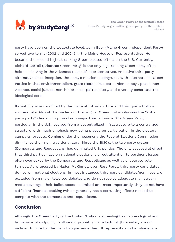 The Green Party of the United States. Page 2