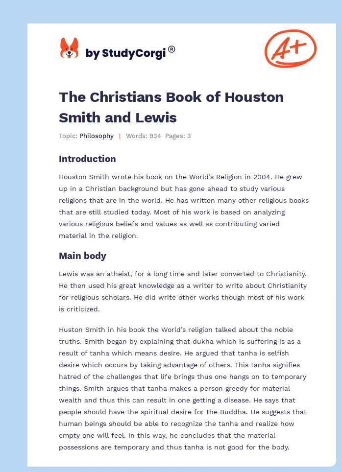 The Christians Book of Houston Smith and Lewis. Page 1