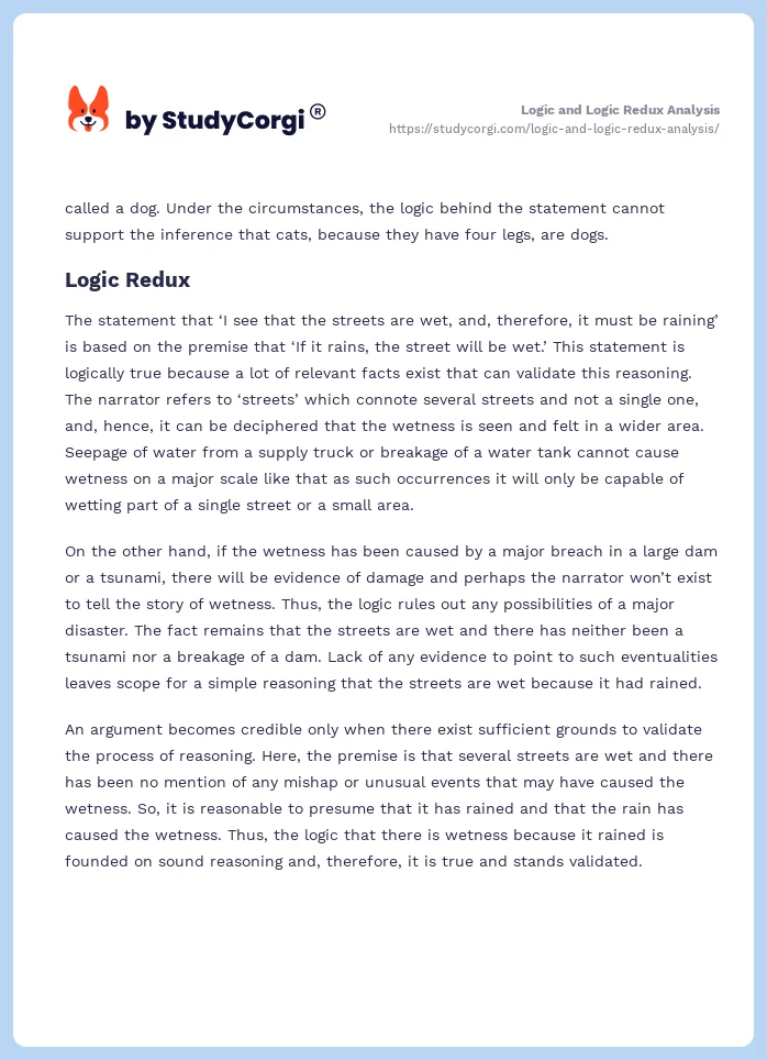 Logic and Logic Redux Analysis. Page 2