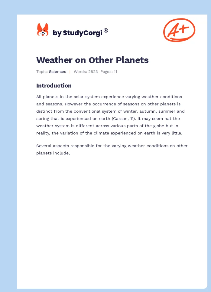 Weather on Other Planets. Page 1