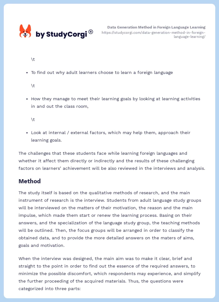Data Generation Method in Foreign Language Learning. Page 2