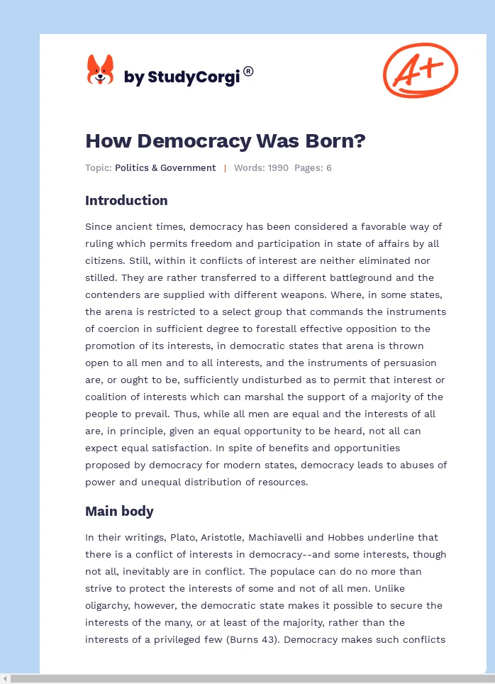 How Democracy Was Born?. Page 1