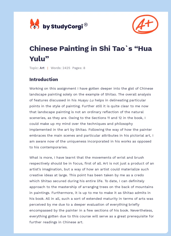 Chinese Painting in Shi Tao`s “Hua Yulu”. Page 1