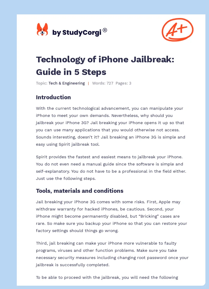 Technology of iPhone Jailbreak: Guide in 5 Steps. Page 1