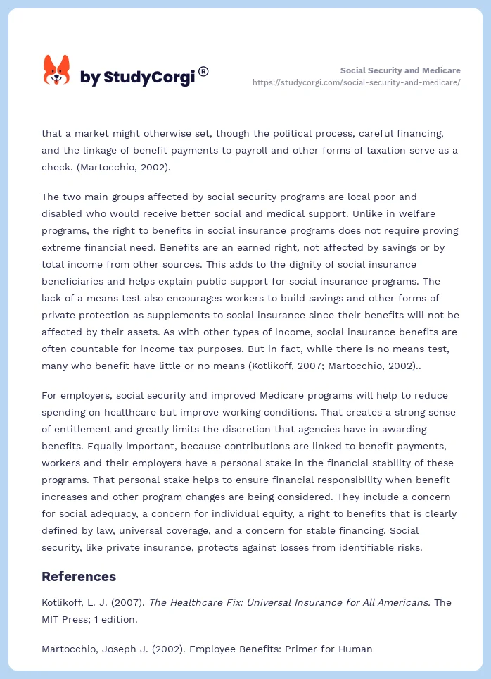 Social Security and Medicare. Page 2