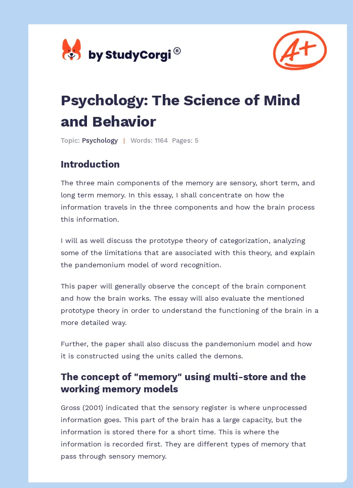 Psychology: The Science of Mind and Behavior. Page 1