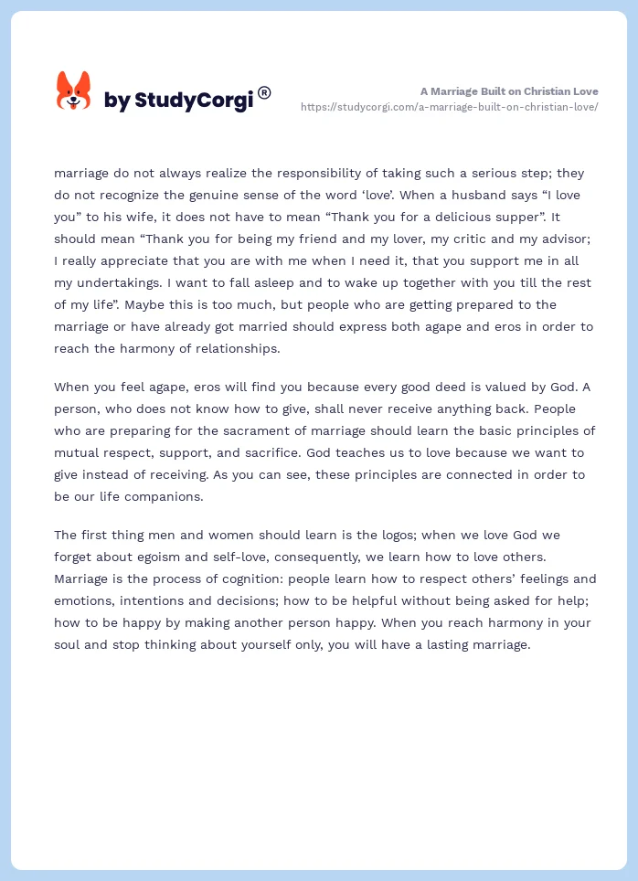 A Marriage Built on Christian Love. Page 2