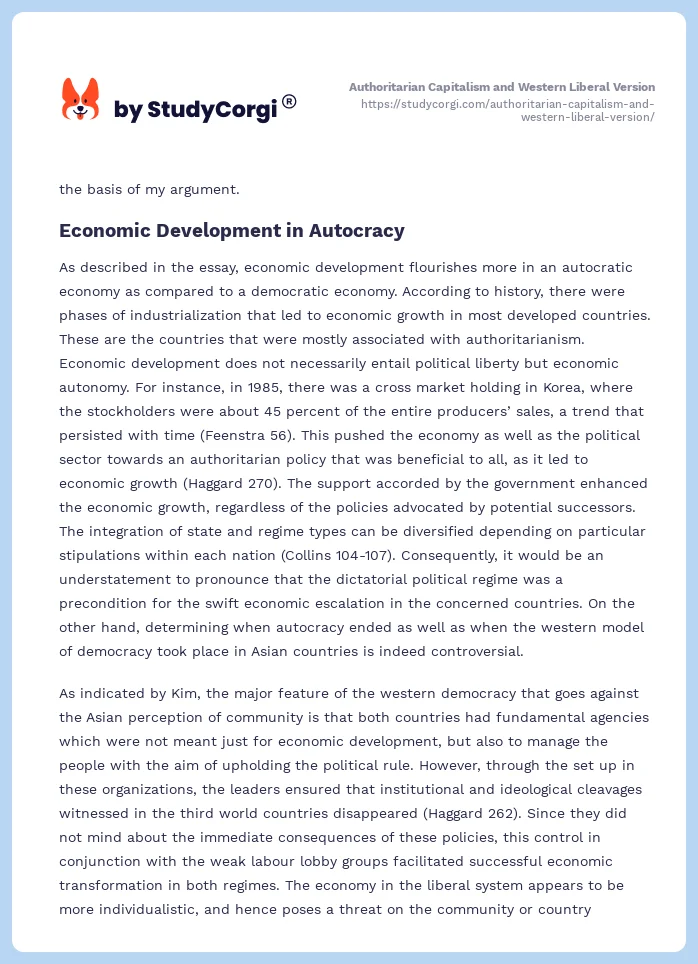 Authoritarian Capitalism and Western Liberal Version. Page 2