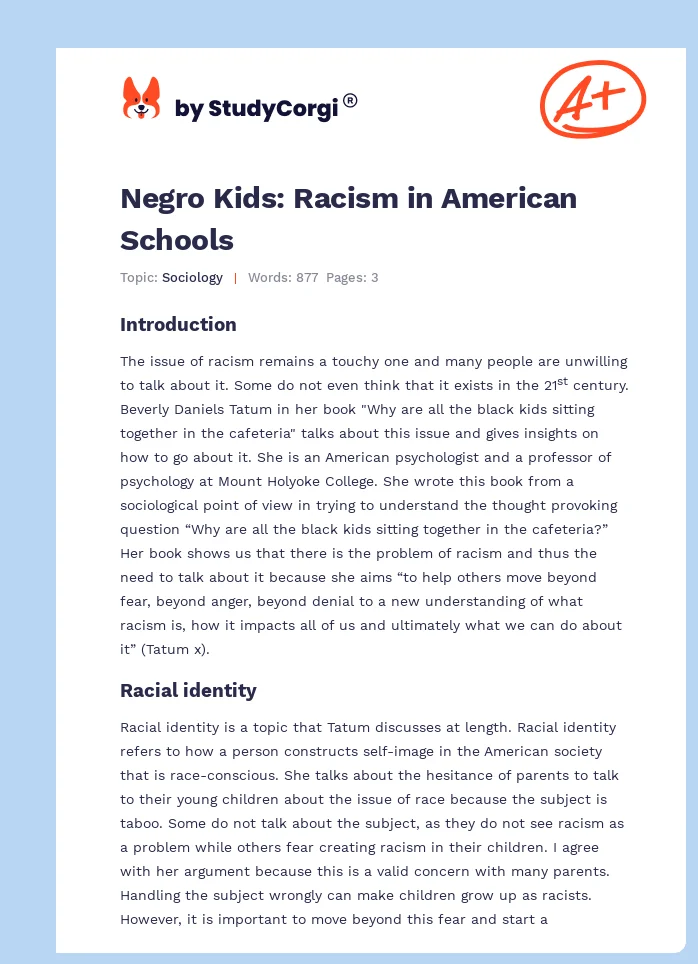 Negro Kids: Racism in American Schools. Page 1