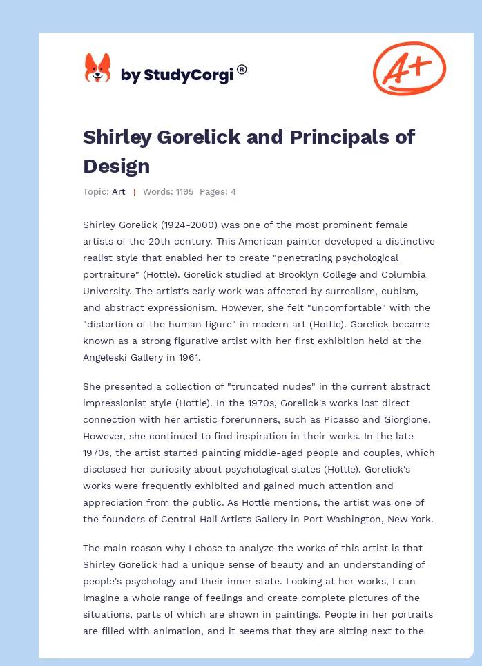 Shirley Gorelick and Principals of Design. Page 1
