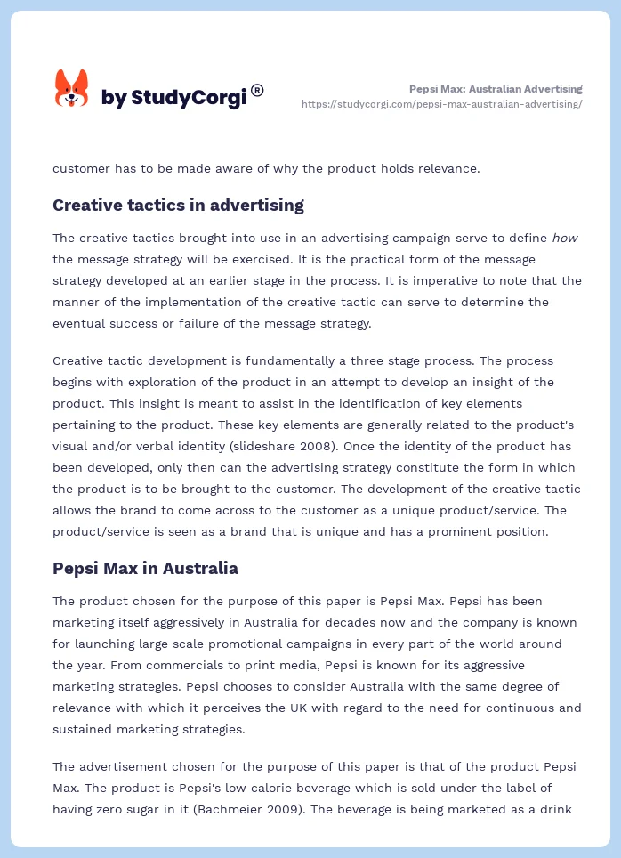Pepsi Max: Australian Advertising. Page 2
