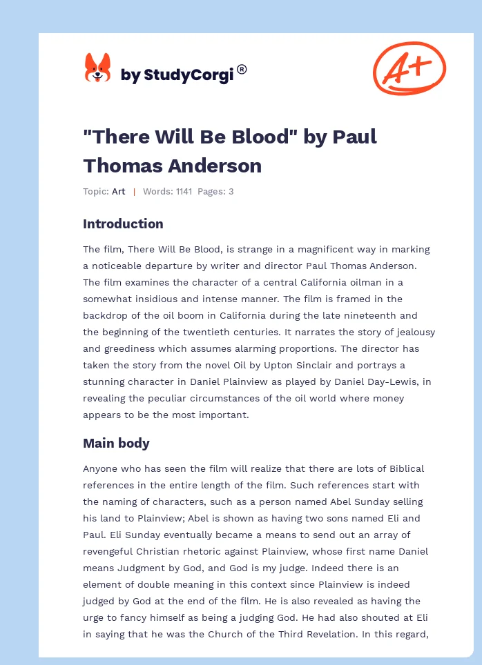 "There Will Be Blood" by Paul Thomas Anderson. Page 1