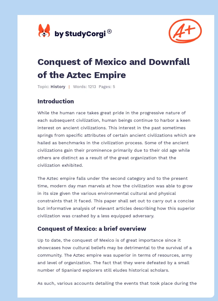 Conquest of Mexico and Downfall of the Aztec Empire. Page 1