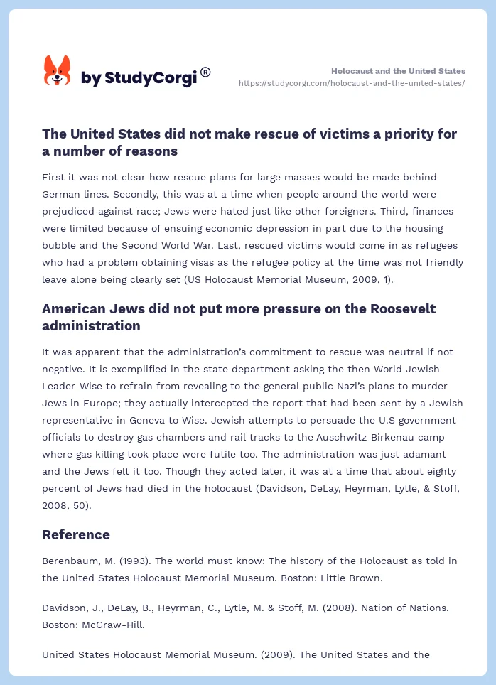 Holocaust and the United States. Page 2