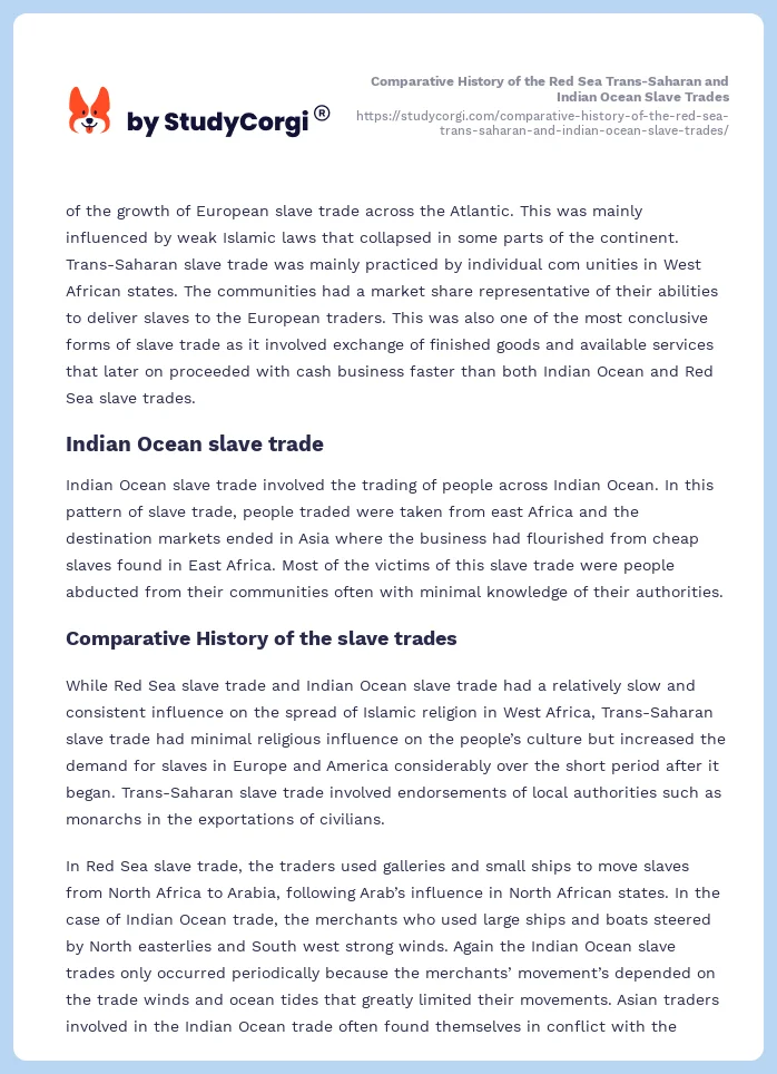 Comparative History of the Red Sea Trans-Saharan and Indian Ocean Slave Trades. Page 2