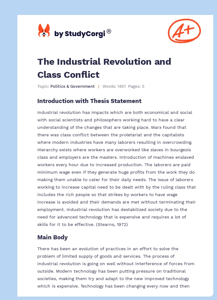 The Industrial Revolution and Class Conflict. Page 1