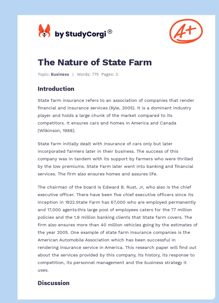 The Nature of State Farm. Page 1