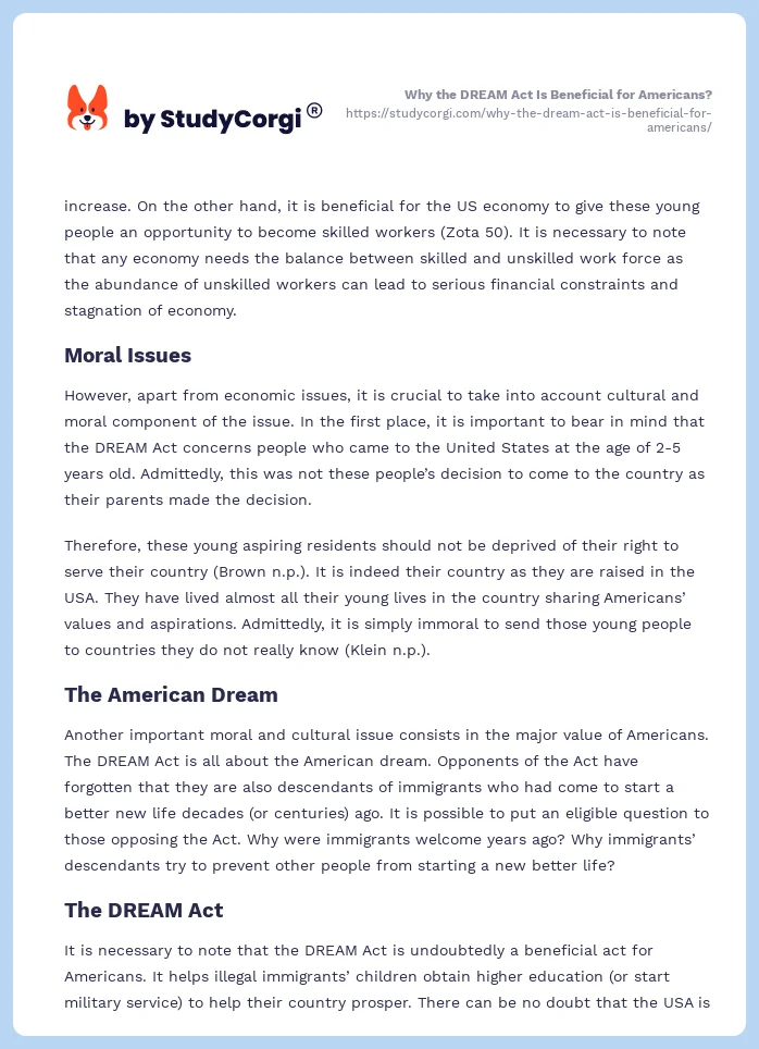 Why the DREAM Act Is Beneficial for Americans?. Page 2