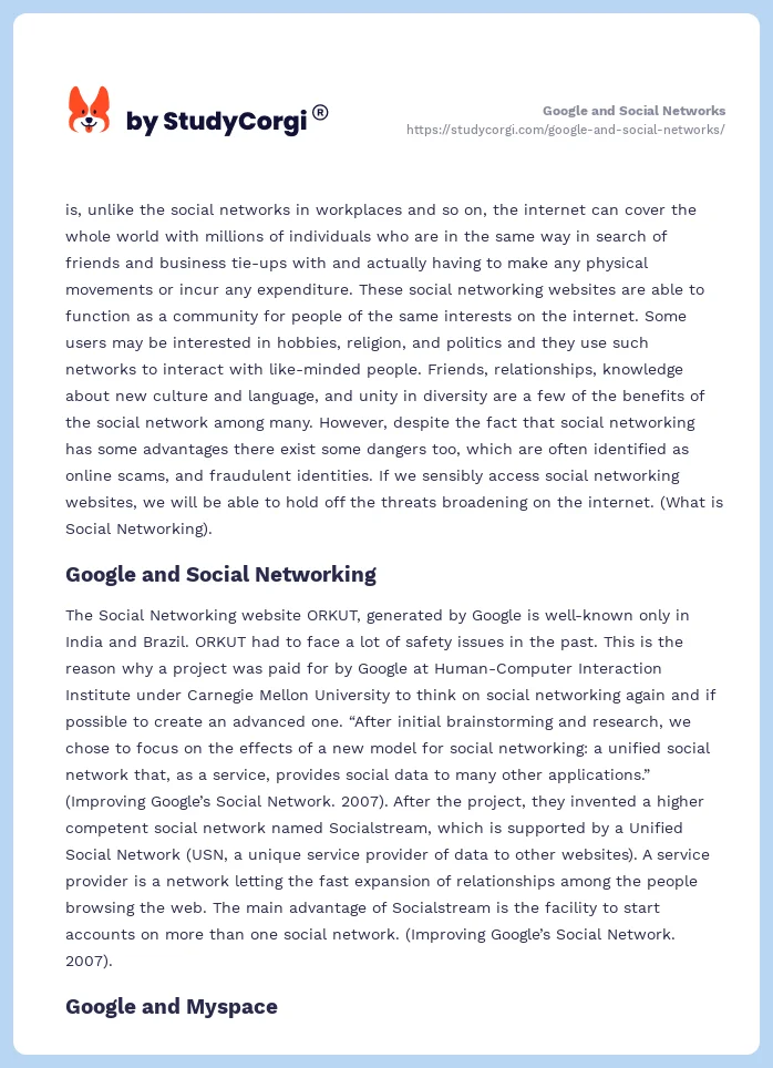 Google and Social Networks. Page 2